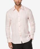 Cubavera Men's 100% Linen Perforated Chambray Long-sleeve Shirt