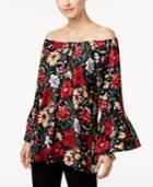 Olivia & Grace Printed Convertible Off-the-shoulder Top