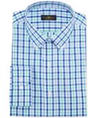 Club Room Estate Wrinkle Resistant Hampton Blue Check Dress Shirt