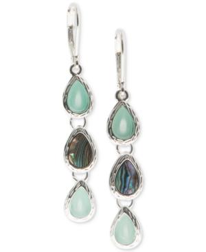 Nine West Silver-tone Multi-stone Triple Drop Earrings