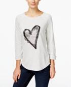 Inc International Concepts Sequin Heart Sweatshirt, Only At Macy's