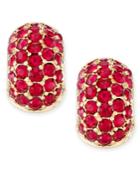 Charter Club Gold-tone Red Glass Stone Huggy Earrings, Only At Macy's