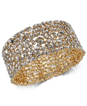 I.n.c. Wide Crystal Cluster Stretch Bracelet, Created For Macy's