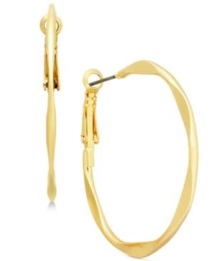 Inc International Concepts Gold-tone Hammered Hoop Earrings, Created For Macy's