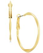 Inc International Concepts Gold-tone Hammered Hoop Earrings, Created For Macy's