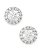 Diamond Round Halo Stud Earrings In 14k White Gold (3/4 Ct. T.w.)