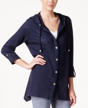 Style & Co Petite Hooded Button-front Jacket, Only At Macy's