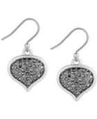 Lucky Brand Silver-tone Pave Spade Drop Earrings