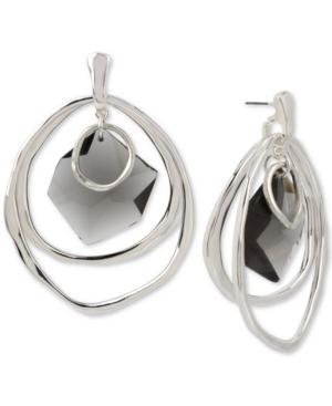 Robert Lee Morris Soho Silver-tone Stone & Hoop Drop Earrings