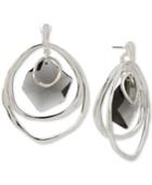 Robert Lee Morris Soho Silver-tone Stone & Hoop Drop Earrings