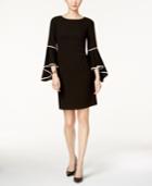 Jessica Howard Contrast-trim Bell-sleeve Dress