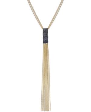 Inc International Concepts Gold-tone Jet Tassel Lariat Necklace, Only At Macy's
