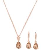Givenchy Crystal Pendant Necklace & Drop Earrings