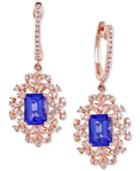 Effy Tanzanite (1-3/4 Ct. T.w.) And Diamond (1/2 Ct. T.w.) Drop Earrings In 14k Rose Gold