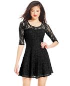 Material Girl Lace Illusion Skater Dress