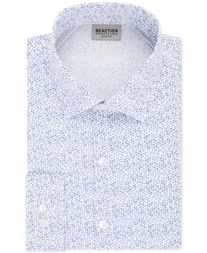 Kenneth Cole Reaction Men's Slim-fit Flex Collar Three-way Stretch Performance Printed Dress Shirt