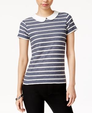Maison Jules Striped Collar Top, Only At Macy's