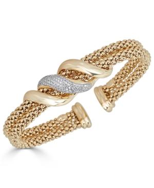 Diamond Swirl Double Row Cuff Bracelet (3/8 Ct. T.w.) 14k Gold Over Sterling Silver