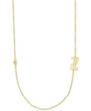 Diamond Accent Initial Pendant In 18k Gold-plated Sterling Silver