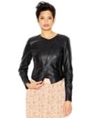 Bar Iii Split-back Asymmetrical Faux-leather Jacket