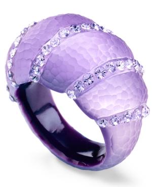 Sis By Simone I Smith Platinum Over Sterling Silver Ring, Purple Lucite Crystal Accent Ring