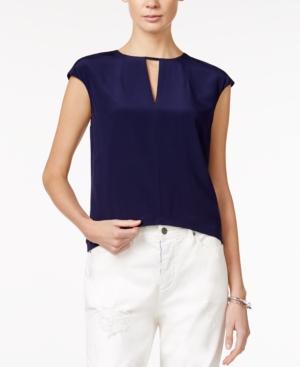 Armani Exchange Cap-sleeve Keyhole Blouse