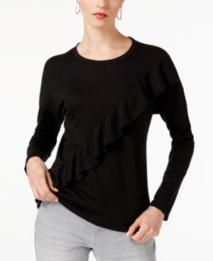Inc International Concepts Ruffled Sweatshirt, Created For Macy's