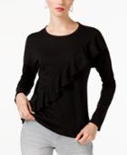 Inc International Concepts Ruffled Sweatshirt, Created For Macy's