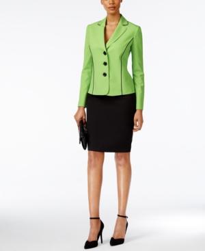 Le Suit Three-button Piped Colorblocked Skrt Suit