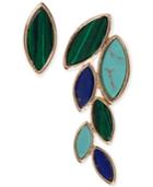 Anne Klein Gold-tone Multi-stone Stud And Ear Climber Earrings
