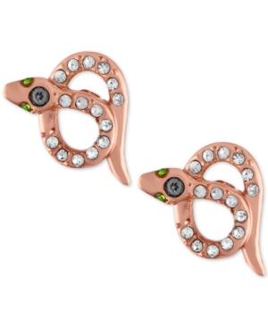 Rachel Rachel Roy Rose Gold-tone Pave Snake Stud Earrings