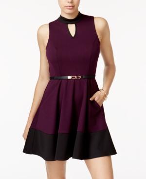 Bcx Juniors' Gigi Belted A-line Dress