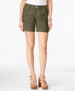Inc International Concepts Linen Curvy-fit Shorts, Only At Macy's