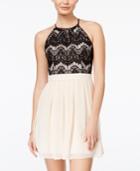 B Darlin Juniors' Lace Pleated A-line Dress