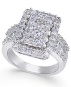 Diamond Square Cluster Ring (5 Ct. T.w.) In 14k White Gold
