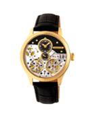 Heritor Automatic Winthrop Gold & Black Leather Watches 41mm