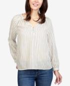 Lucky Brand Cotton Striped Split-neck Shirt
