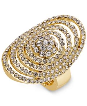 Inc International Concepts Gold-tone Pave Spiral Statement Stretch Ring, Only At Macy's