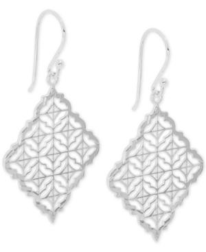 Giani Bernini Filigree Square Drop Earrings In Sterling Silver, Created For Macy's