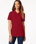 Karen Scott Petite Pique Polo Shirt, Only At Macy's