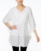 Style & Co. Cinched-waist Embroidered Poncho, Only At Macy's