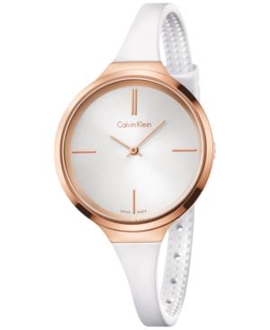 Calvin Klein Women's Swiss Lively White Silicone Strap Watch 34mm K4u236k6
