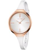 Calvin Klein Women's Swiss Lively White Silicone Strap Watch 34mm K4u236k6