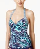 Anne Cole Fronds Printed Underwire Halter Tankini Top Women's Swimsuit