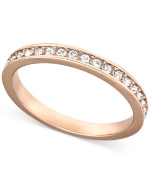 Swarovski Rose Gold-tone Crystal Pave Ring