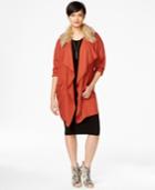 Bar Iii Faux-fur Trim Draped Jacket, Only At Macy's