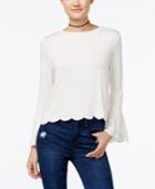 One Hart Juniors' Embroidered Bell-sleeve Top, Only At Macy's