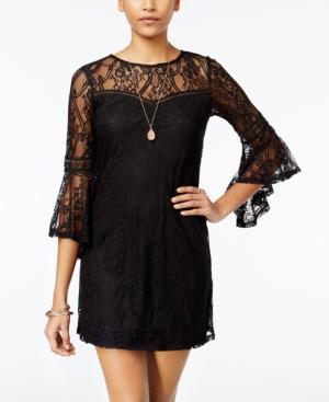 Bcx Juniors' Bell-sleeve Lace Shift Dress