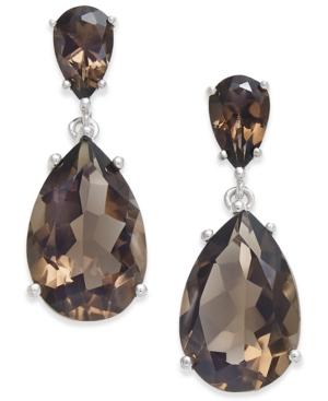 Semi Precious Gemstone Teardrop Drop Earrings (7 Ct. T.w.) In Sterling Silver (available In Smoky Topaz, Green Amethyst, Citrine, Blue Topaz And Mystic Topaz)
