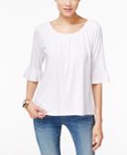Inc International Concepts Bell-sleeve Peasant Top, Only At Macy's